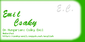 emil csaky business card